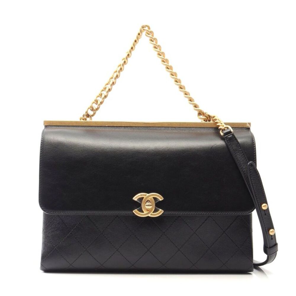 Chanel Matelasse 2WAY Shoulder Bag Lambskin Black
